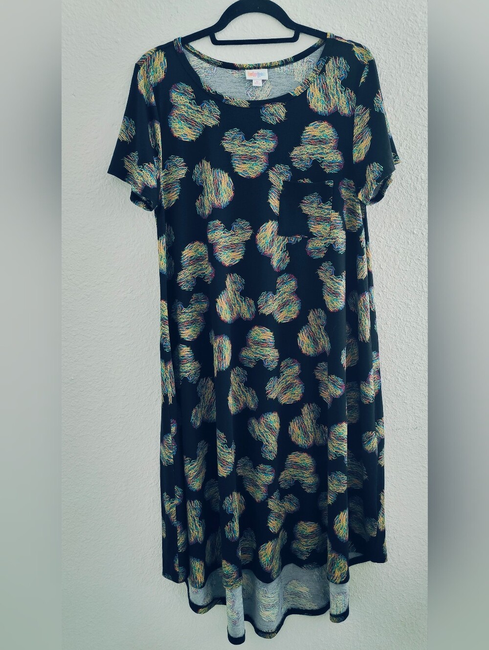 LuLaRoe Carly Swing Dress with Colorful Mickey Print